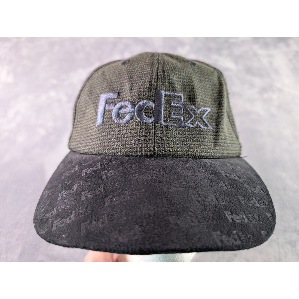 FedEx Legend Adjustable Strapback Hat Olive Green Black Made in USA Promo Cap